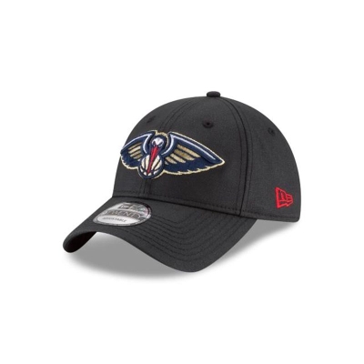 Black New Orleans Pelicans Hat - New Era NBA Waxed Canvas 9TWENTY Adjustable Caps USA0638712